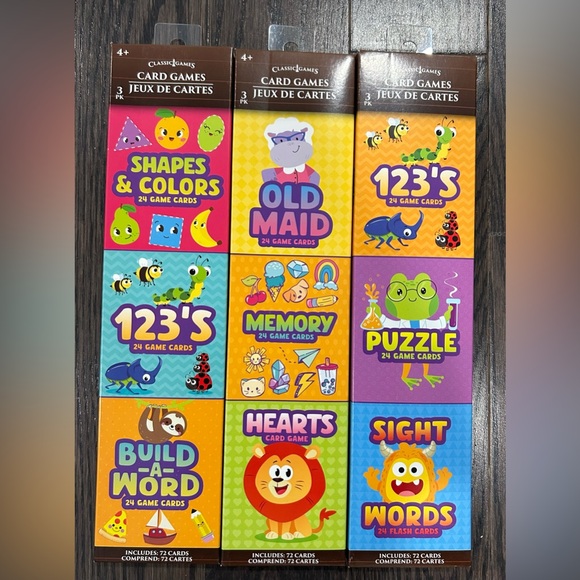Colorful Kids Card Games Set NEW - Picture 1 of 2